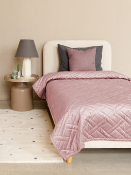Покрывало стеганое велюровое ADRIA Decor Magic, MONO, ROSE<MONO, 135*230, односпальное, ROSE>