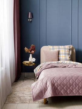 Покрывало стеганое велюровое MONACO Decor Magic, LANA, ROSE<LANA, 150*210, 1,5 спальные, ROSE>