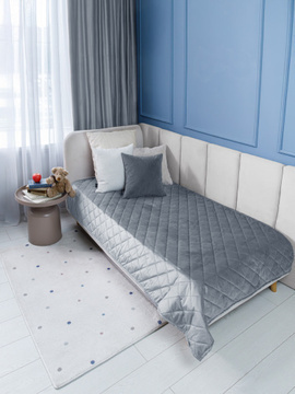 Покрывало стеганое велюровое MONACO Decor Magic, MINI, SMOKE<MINI, 120*200, детские, SMOKE>